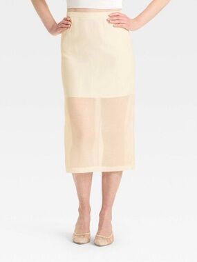 A New Day Women's Sheer Midi A-Line Skirt
Cream - Size 12
New with Tag